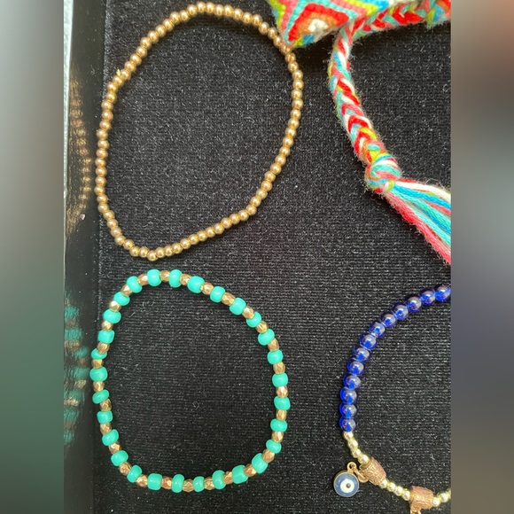 Colorful Beaded Bracelet set - Evil eyes and the Hand of Fatima - Picture 8 of 9